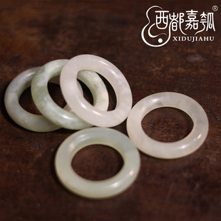 西都嘉瓠古代酒葫芦挂环天然玉石吊坠圆环平安扣手工打磨制作岫玉