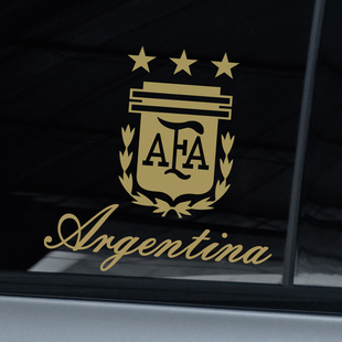 阿根廷国家队三星足球球队队徽梅西世界杯冠军汽车贴纸后窗玻璃贴