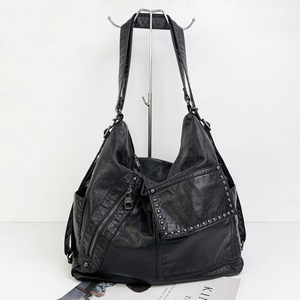 香港MTFSKAER大容量真皮女士妈妈包新款中年单肩包女百搭软皮斜挎