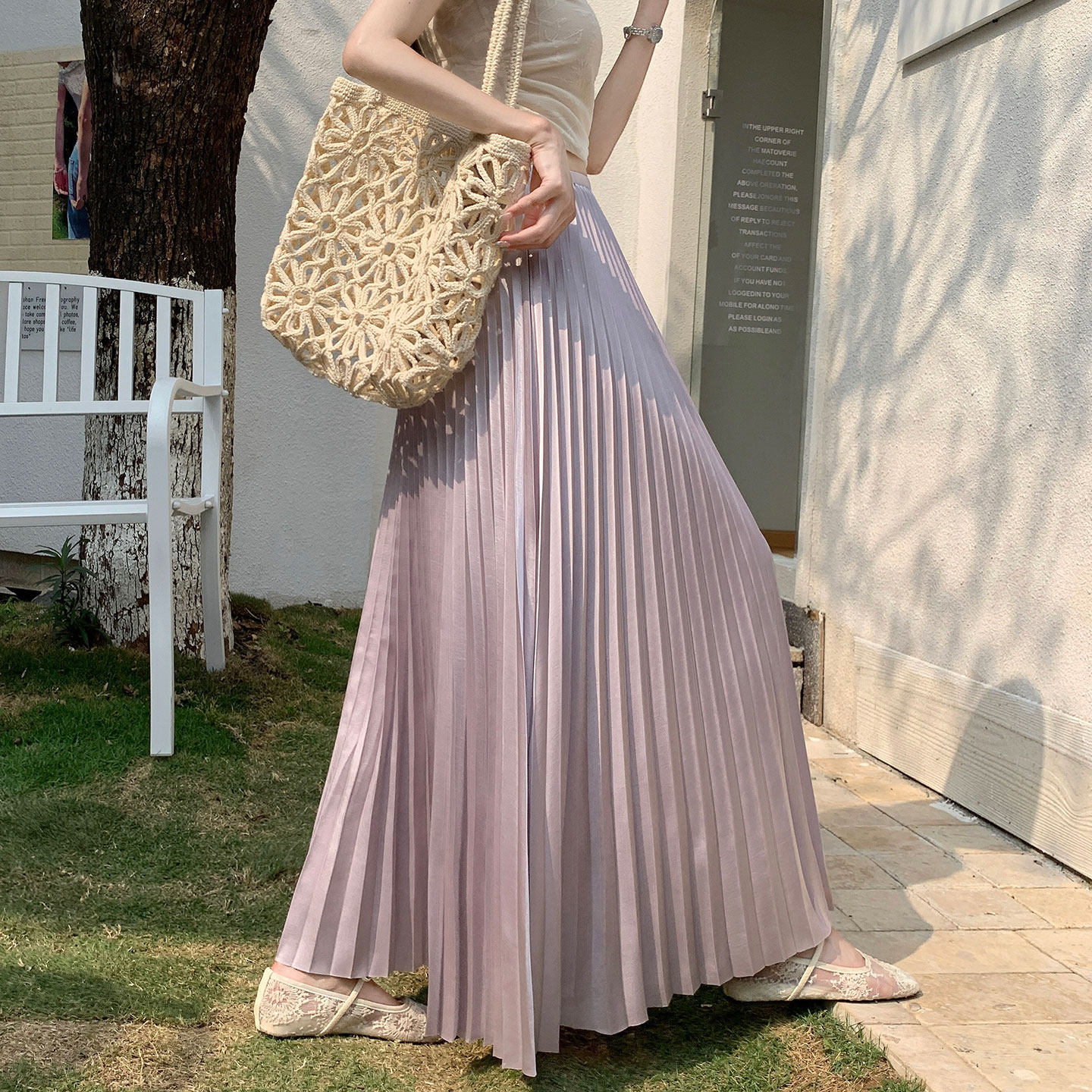 紫色醋酸半身裙轻奢高级感女夏季2026新款光泽缎面气质风琴百褶裙