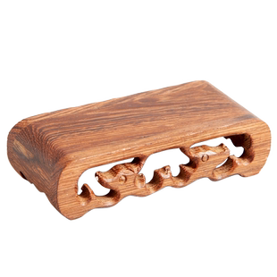 鸡翅木雕刻工艺品奇石石头红木托架实木质花瓶花盆佛像书卷底座