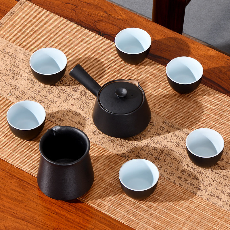 茶具套装家用杯子6只装粗陶瓷中式复古客厅喝茶工夫功夫差距整套