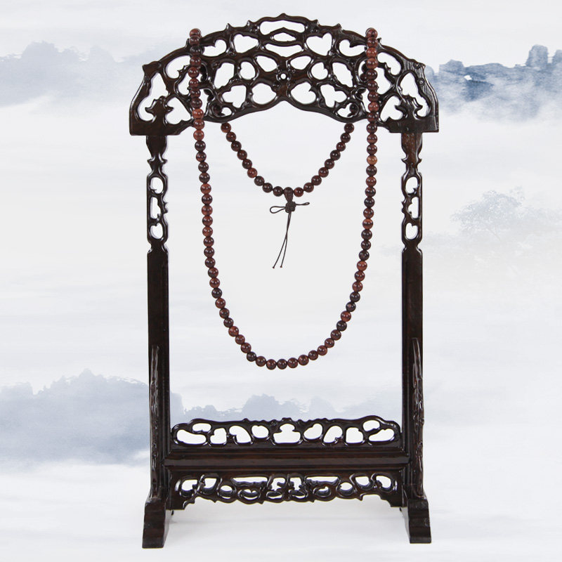 文玩玉器珠宝展示道具实木项链首饰架礼品吊挂佛手串拍摄摆件玉架
