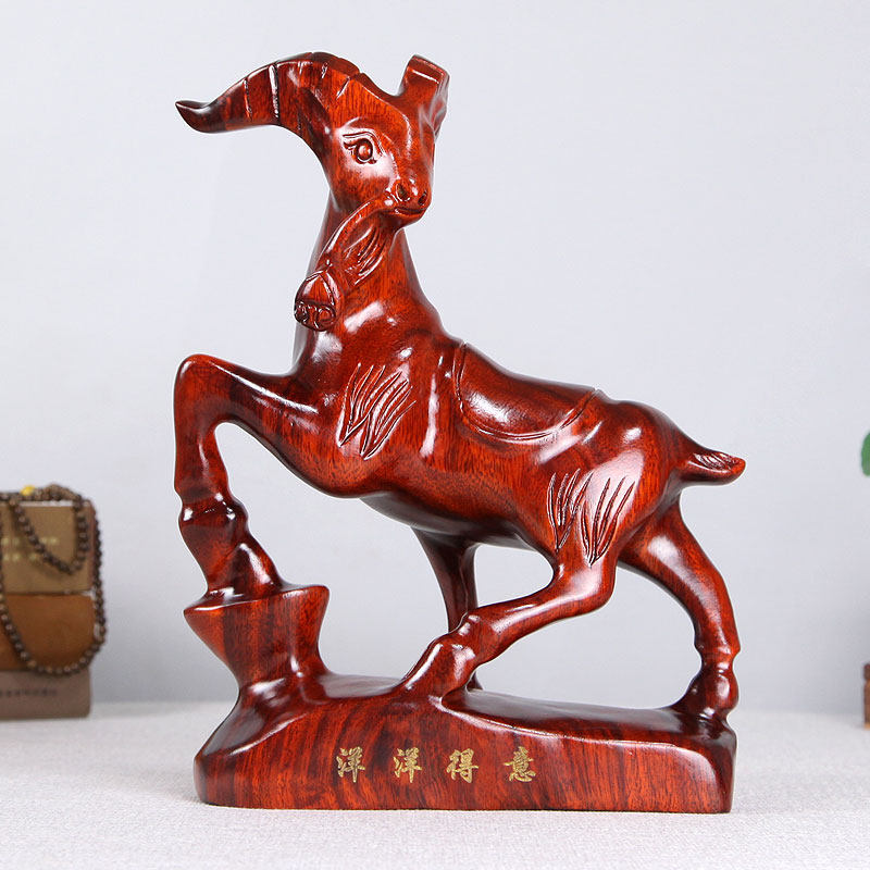 东阳木雕商务馈赠摆件生肖摆件招财进宝羊三羊开泰洋洋得意
