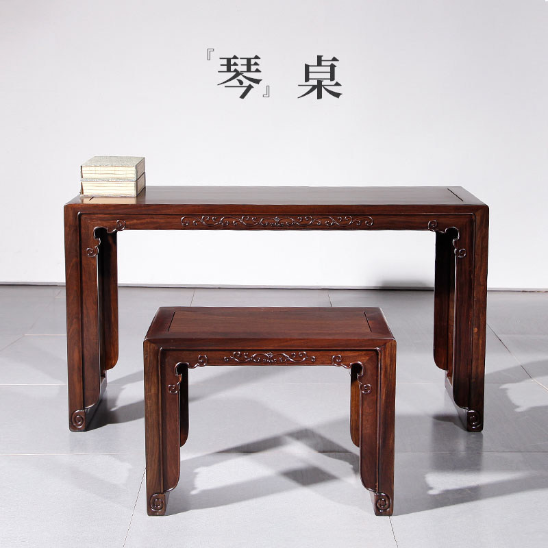 树林丰红木琴桌仿古中式实木古筝桌红木古琴共鸣学琴桌书法桌茶桌