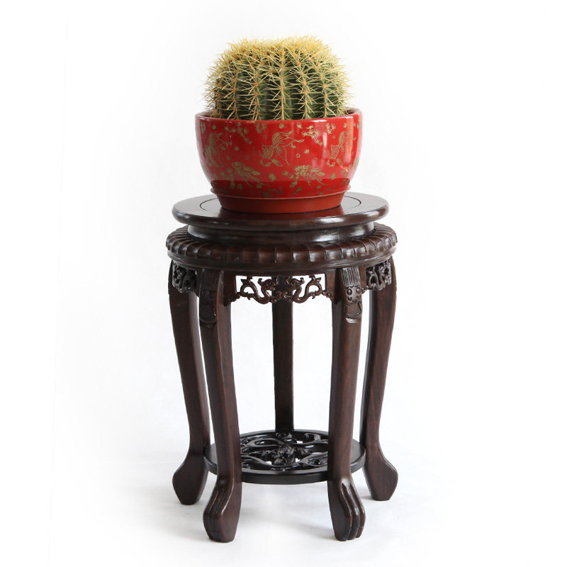 红木凳子黑檀木虎头凳实木凳仿古凳子家用省空间小凳子圆凳