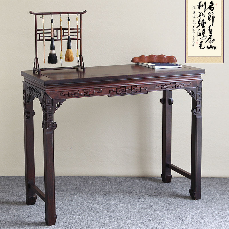 红木家具画桌实木书画桌明清古典书法桌画案黑檀木桌案仿古书桌子