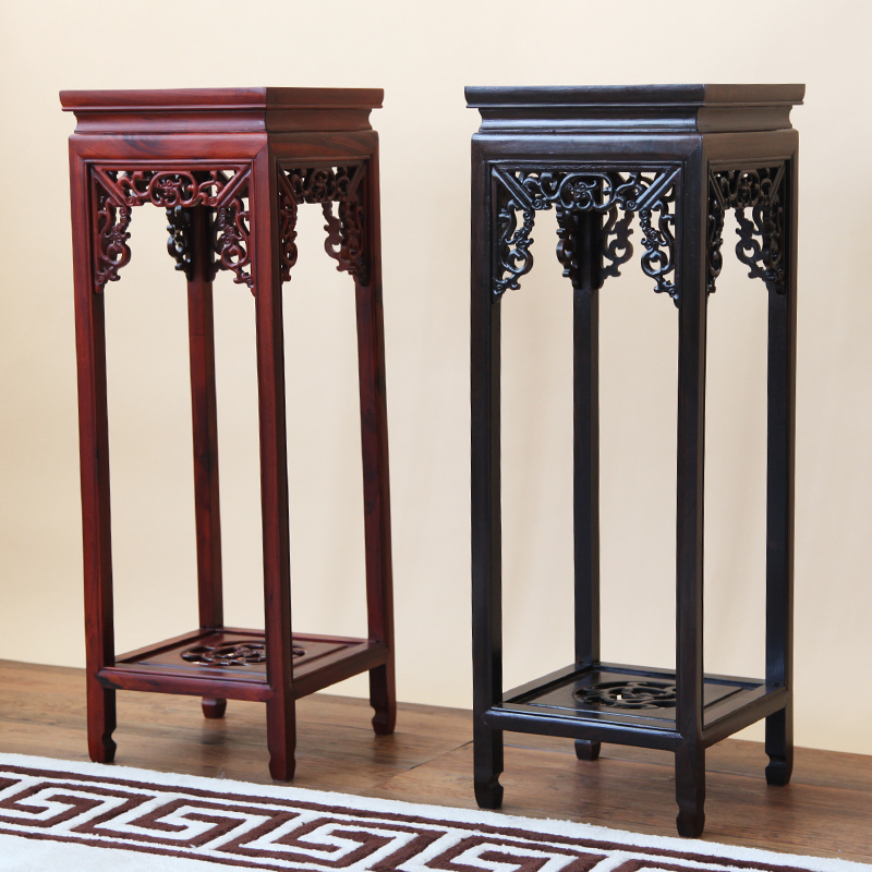 红木花架实木花几阳台客厅室内落地花架中式仿古黑檀木绿萝盆景架