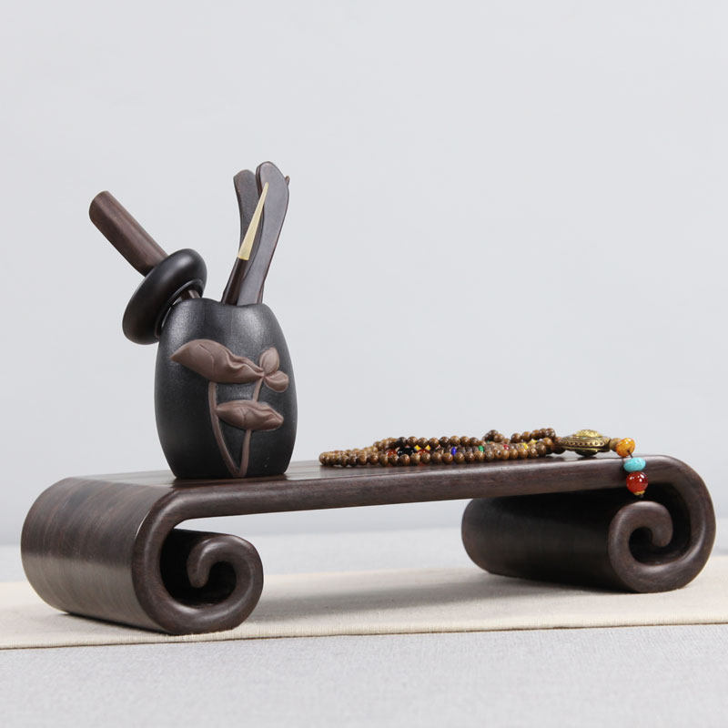 红木工艺品摆件底座黑檀木书卷几长方形底座花盆景奇石头底座实木