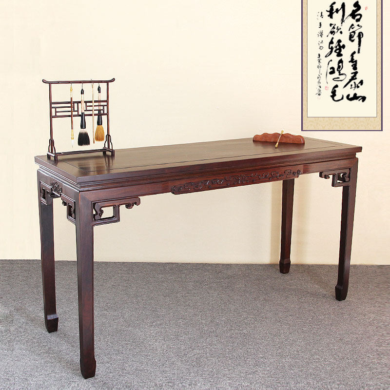 红木画桌实木书画桌中式仿古长条桌书法桌书桌画案黑檀木桌案