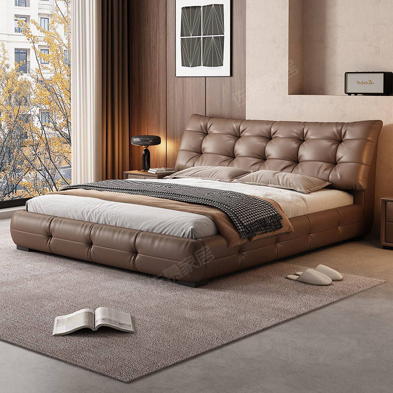 佐慕真皮主卧大床高端大气