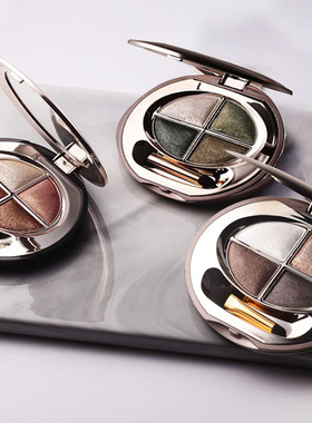 欧美妆四色裸色绿色眼影珠光便携防水烟熏多色黑色大地色系眼影盘