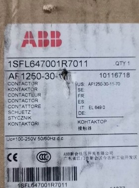 正品ABB接触器AF1250-30-11 AF125全新原装拍前请询价