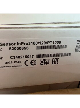 梅特勒托利多PH电极 InPro3100/120/PT1000  52000658拍前请询价