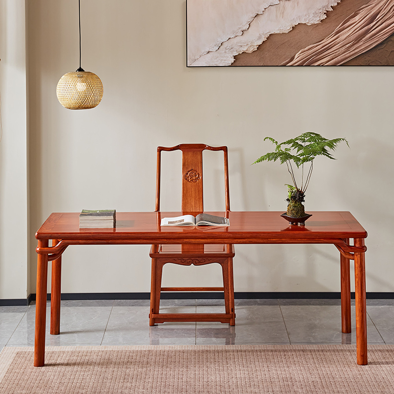 贡艺名居红木家具大果紫檀书桌