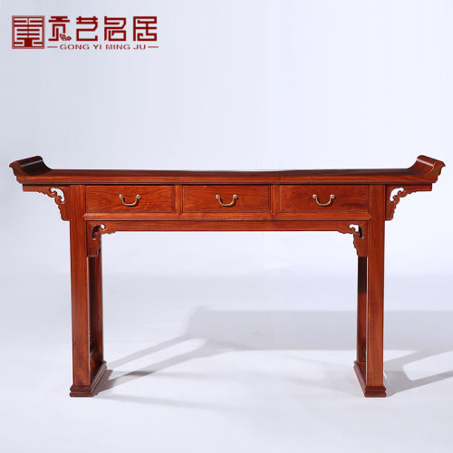 红木家具 缅甸花梨木条案 实木中式供桌玄关台条几 中堂佛龛供台 - 封面