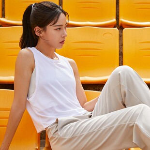 健身房训练瑜伽服上衣 运动背心女外穿宽松速干衣露脐显瘦跑步罩衫