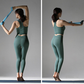 现货高端裸感亲肤无骨瑜伽裤 收腹提臀弹力紧身跳操运动健身九分裤