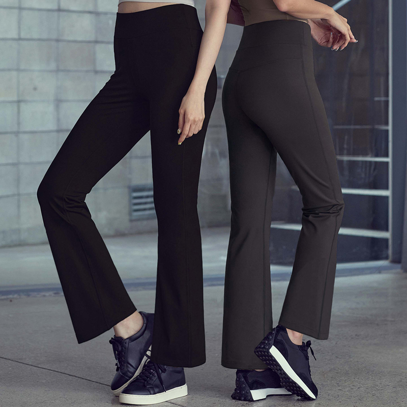 秋冬新款抓绒加厚休闲裤女潮ins外穿高腰紧身裤微喇瑜伽舞蹈长裤