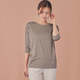 高端专业排汗蝙蝠袖宽松版瑜伽服上衣中袖速干跑步透气健身T恤女