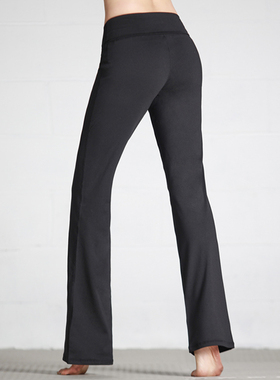 直筒时尚高腰显瘦瑜伽长裤舞蹈修身收腹黑色跳操广场舞普拉提裤子