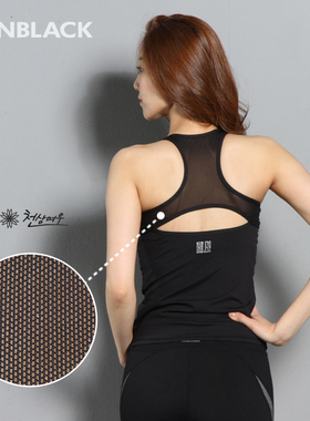 空中瑜伽服女新品上装背心专业高温健身服女黑色瑜伽服上衣带胸垫