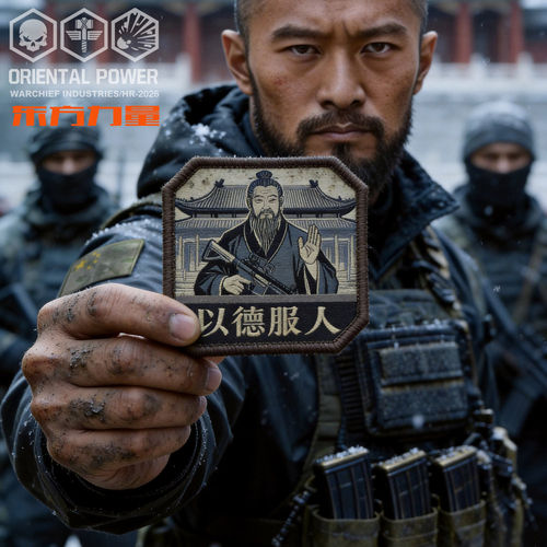 中国风道法自然战术臂章魔术贴