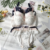 文胸套装 圆盘胸中鸡心大码 蕾丝花边性感舒适内衣有钢圈 春夏薄款