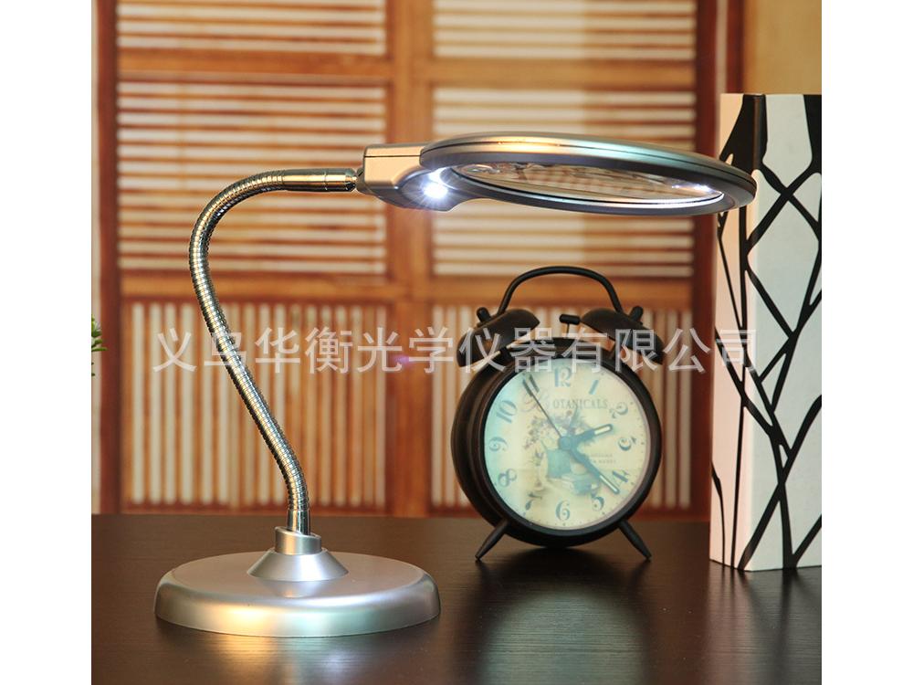 130mm大镜面带LED灯2倍台式放大镜5倍子镜MG4B-7多功能阅读维修黑