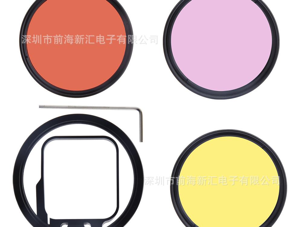 gopro hero7/6/5潜水红滤镜套装狗7增倍近摄偏振镜微距镜潜水配件