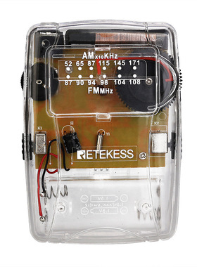 RETEKESS TR624透明便携收音机怀旧复古风DSP双波段FM+AM跨境热销