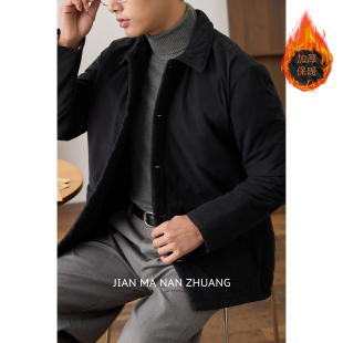 宽松新中式 简麻男装 新款 棉衣冬季 休闲棉服外套棉袄子 加厚保暖男士