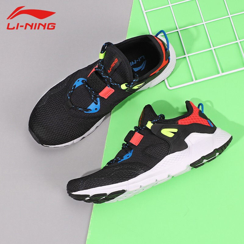 李宁休闲鞋男春夏季新款网面透气男鞋轻便一脚蹬鞋子轻质运动鞋男