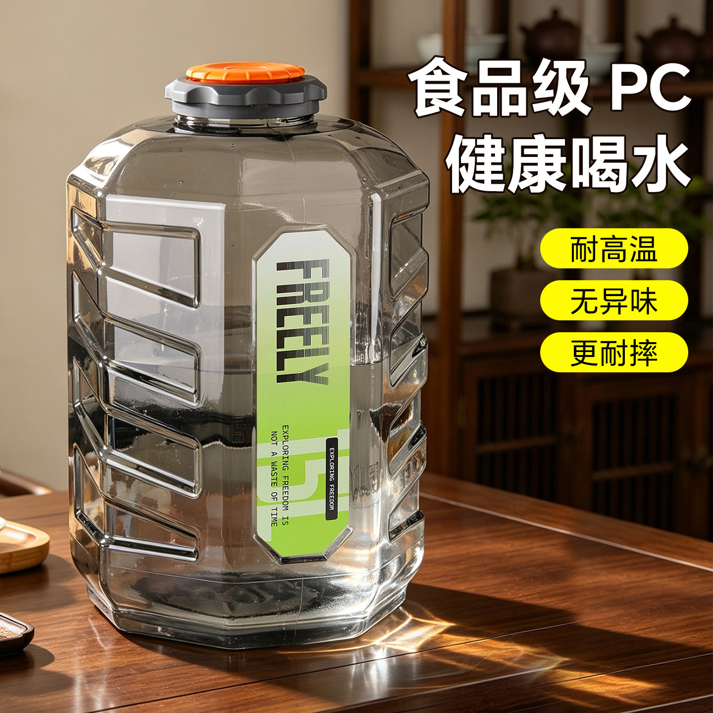 新款灰色八角桶加厚食品级茶水桶图片