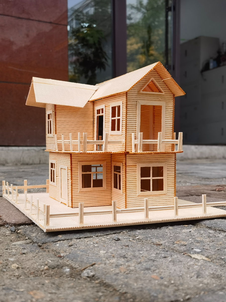 Деревянные палочки для мороженого DIY материалы ручной работы детская конструкция ручной работы Изображение 1