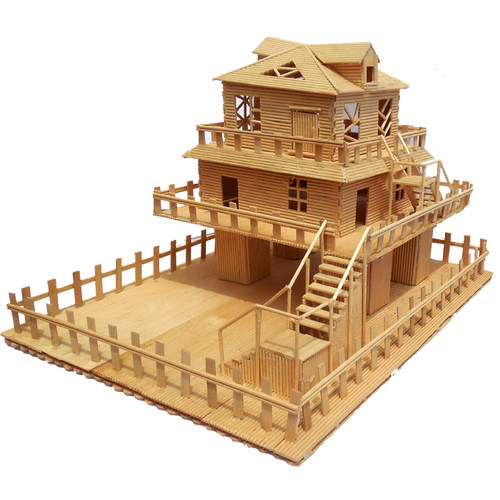 房子建筑模型拼装木棒女孩玩具