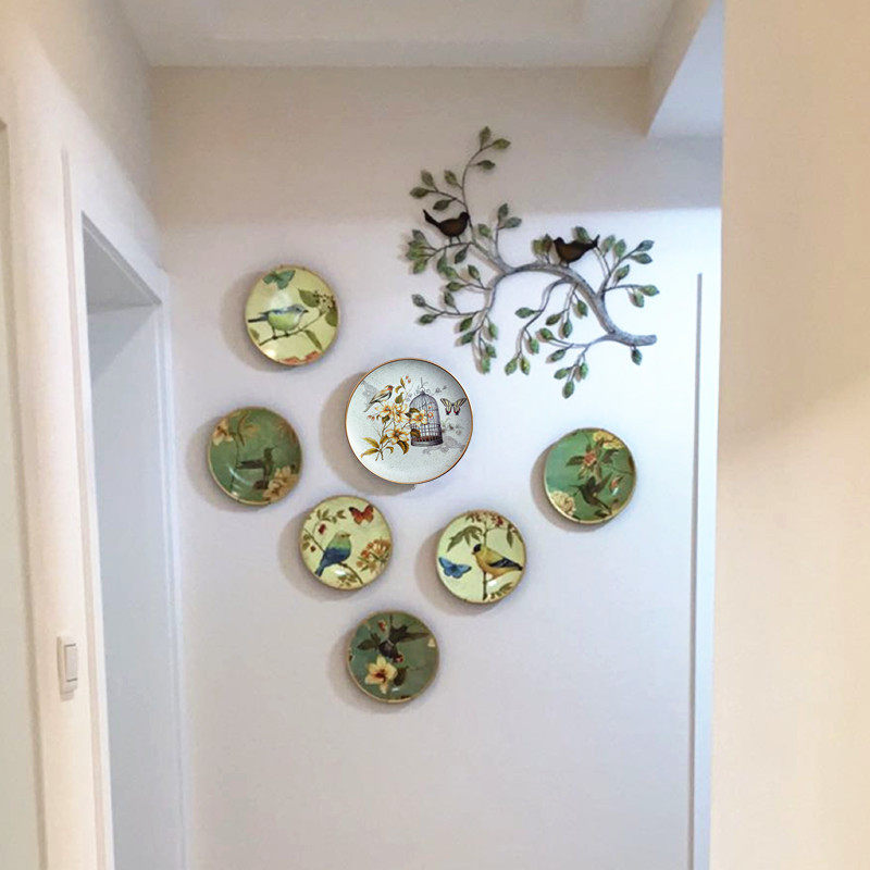 欧式家居创意盘子墙面装饰壁挂美式乡村陶瓷挂盘组合样板间搭配,家居饰品,壁饰,淘宝优惠券,粉丝福利购,淘宝优惠卷