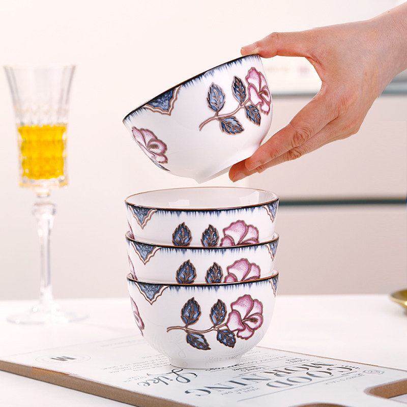 浮雕品质餐具加厚陶瓷家用碗组合