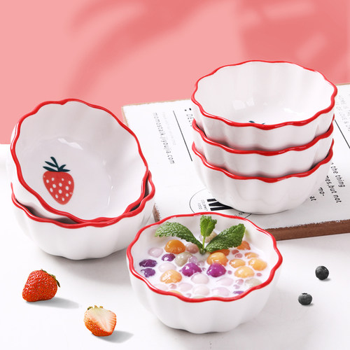 若岚陶瓷蘸料碟手绘描边