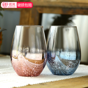 星空玻璃水杯家用创意网红牛奶果汁开啡杯奶茶饮料啤酒杯 ins北欧