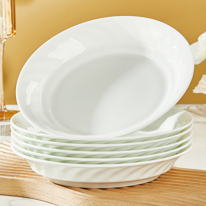 若岚纯白骨瓷简约釉下彩健康餐具