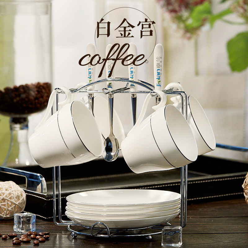骨瓷咖啡杯碟套装欧式白金镶边咖啡杯下午茶咖啡杯套装 咖啡套具在类目 餐饮具, 咖啡器具, 咖啡杯中 - 来自Buy2taobao.com提供专业的淘宝代购服务