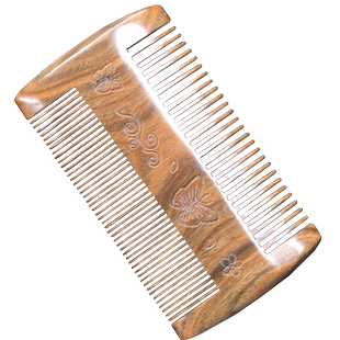 古宣绿檀木篦子梳儿童刮头虱子梳加密虱梳子超密齿梳头去头屑蓖子