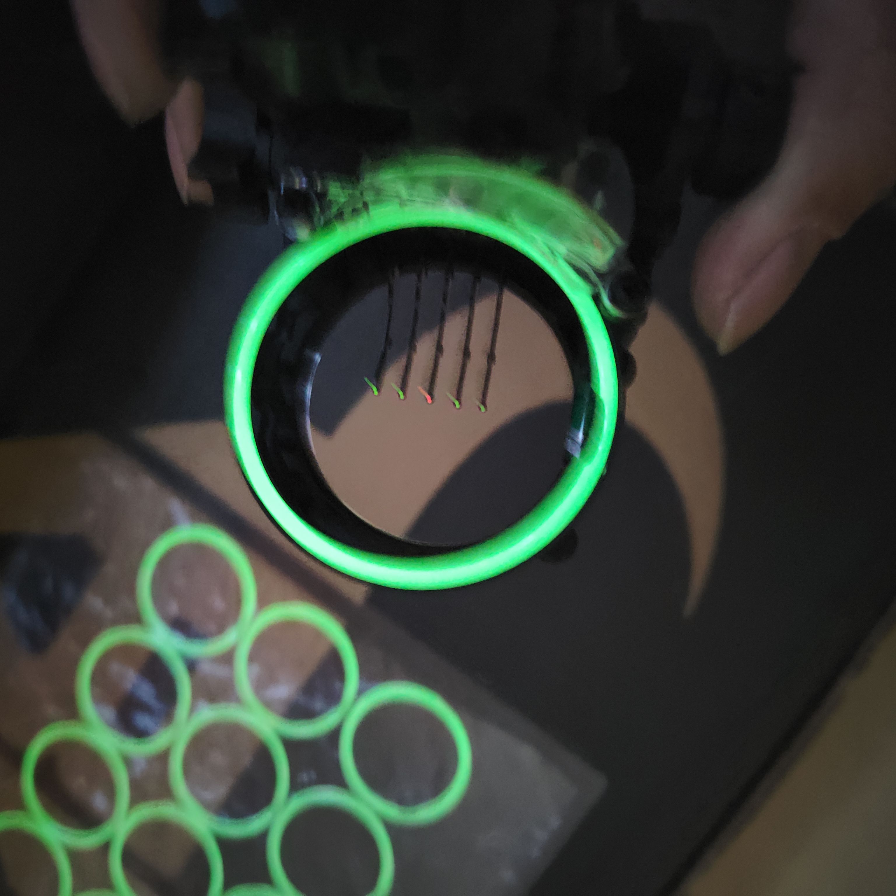 改装夜光瞄圈复合弓夜光瞄准器光圈夜用鹿牌五针瞄改装瞄准器光圈