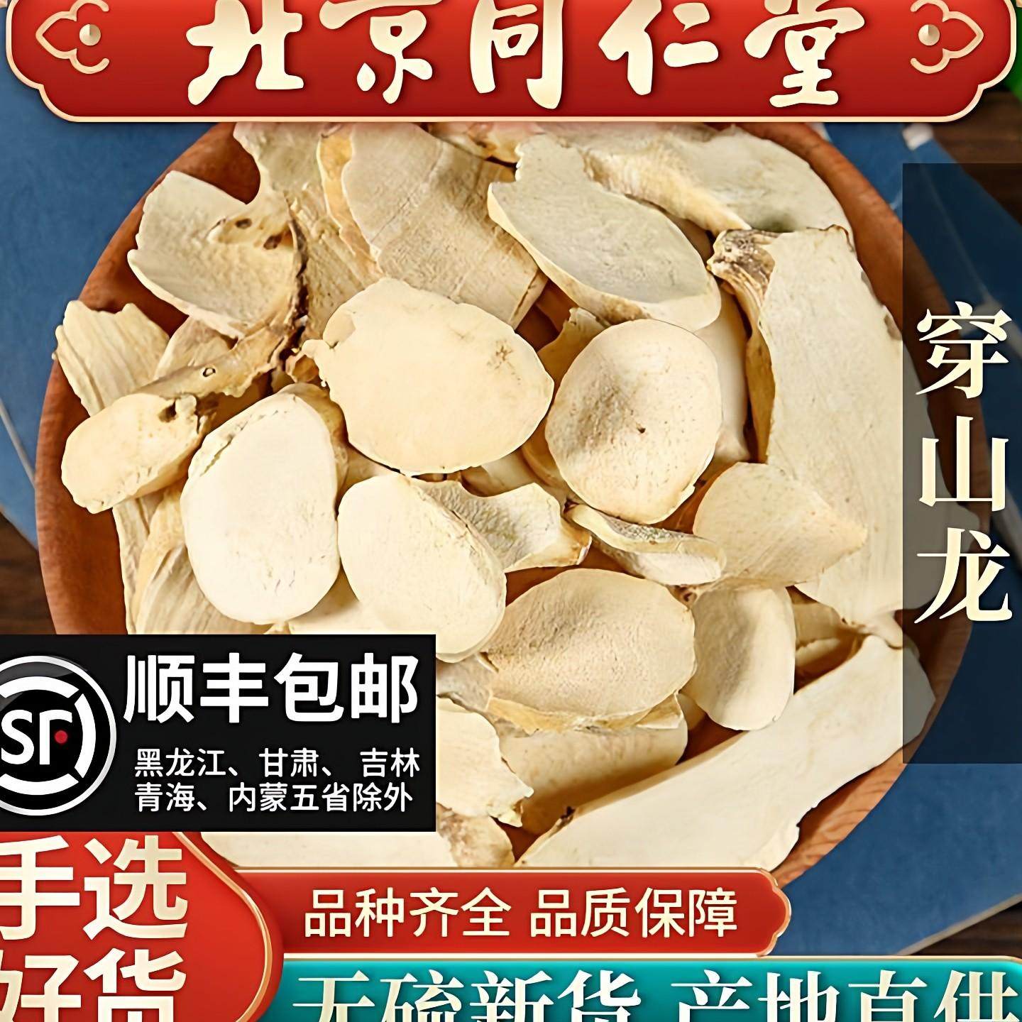 同仁堂野生穿山龙中药材500g正品新货地龙骨特穿地龙穿山龙粉泡酒