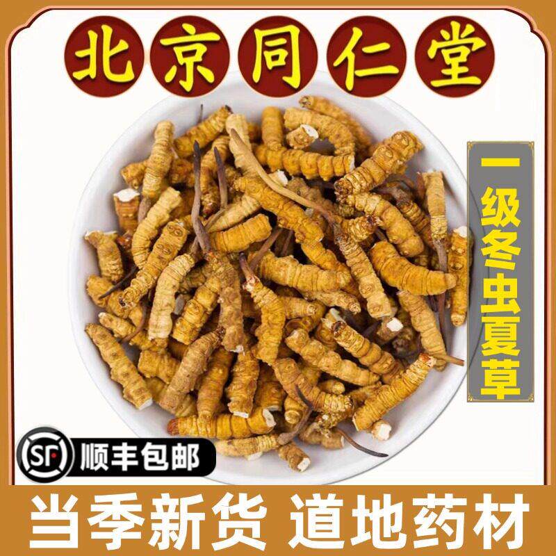 同仁堂正品冬虫夏草中药材特级野生冬虫夏草干虫草滋补礼品干品