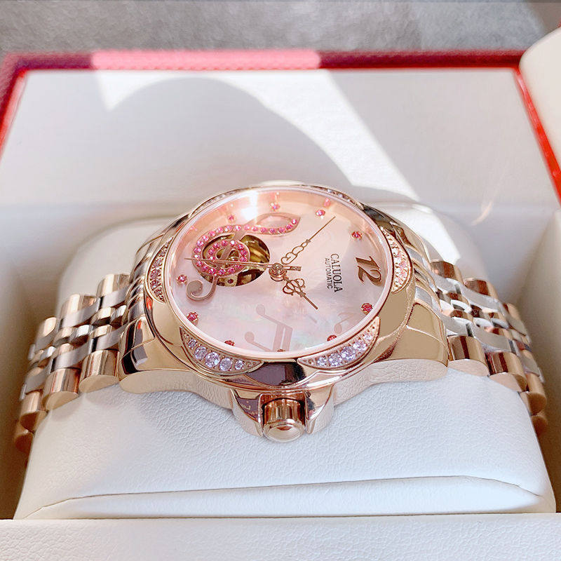 卡罗莱品牌正品名牌全自动机械表女士手表女表防水简约气质新款潮