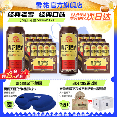 共24听沈阳经典老雪花500ml*12听装*2箱整箱 雪花啤酒官方旗舰店