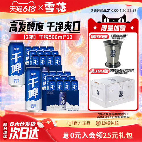 雪花啤酒500ml*12听*2箱