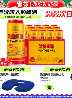 雪花沈阳啤酒500ml*12听 老沈阳人的啤酒 麦汁浓度11.5度 旗舰店